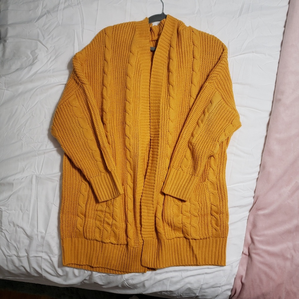 Plus Size Mustard Oversize Cardigan - 2X